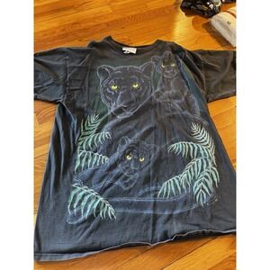Vintage‎ Kittens J Carr Puma Big Graphic Plants Black Shirt OSFA 80s/90s